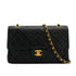 VINTAGE CHANEL CLASSIC FLAP MEDIUM CHAIN SHOULDER BAG BLACK LAMB SKIN GOLD HARDWARE 90348219