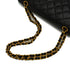 VINTAGE CHANEL CLASSIC FLAP MEDIUM CHAIN SHOULDER BAG BLACK LAMB SKIN GOLD HARDWARE 90348225