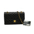 VINTAGE CHANEL CLASSIC FLAP MEDIUM CHAIN SHOULDER BAG BLACK LAMB SKIN GOLD HARDWARE 90348416
