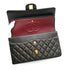 VINTAGE CHANEL CLASSIC FLAP MEDIUM CHAIN SHOULDER BAG BLACK LAMB SKIN GOLD HARDWARE 90348416