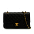 VINTAGE CHANEL CLASSIC FLAP MEDIUM CHAIN SHOULDER BAG BLACK LAMB SKIN GOLD HARDWARE 90348501