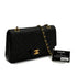 VINTAGE CHANEL CLASSIC FLAP MEDIUM CHAIN SHOULDER BAG BLACK LAMB SKIN GOLD HARDWARE 90349402