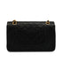 VINTAGE CHANEL CLASSIC FLAP MEDIUM CHAIN SHOULDER BAG BLACK LAMB SKIN GOLD HARDWARE 90350388