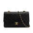 VINTAGE CHANEL CLASSIC FLAP MEDIUM CHAIN SHOULDER BAG BLACK LAMB SKIN GOLD HARDWARE 90314750