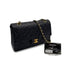 VINTAGE CHANEL CLASSIC FLAP MEDIUM CHAIN SHOULDER BAG BLACK LAMB SKIN GOLD HARDWARE 90314750
