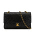 VINTAGE CHANEL CLASSIC FLAP MEDIUM CHAIN SHOULDER BAG BLACK LAMB SKIN GOLD HARDWARE 90314778