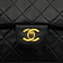 VINTAGE CHANEL CLASSIC FLAP MEDIUM CHAIN SHOULDER BAG BLACK LAMB SKIN GOLD HARDWARE 90314778