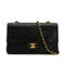 VINTAGE CHANEL CLASSIC FLAP MEDIUM CHAIN SHOULDER BAG BLACK LAMB SKIN GOLD HARDWARE 90315009