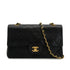 VINTAGE CHANEL CLASSIC FLAP MEDIUM CHAIN SHOULDER BAG BLACK LAMB SKIN GOLD HARDWARE 90315009