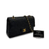 VINTAGE CHANEL CLASSIC FLAP MEDIUM CHAIN SHOULDER BAG BLACK LAMB SKIN GOLD HARDWARE 90317914