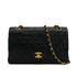 VINTAGE CHANEL CLASSIC FLAP MEDIUM CHAIN SHOULDER BAG BLACK LAMB SKIN GOLD HARDWARE 90319983