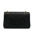 VINTAGE CHANEL CLASSIC FLAP MEDIUM CHAIN SHOULDER BAG BLACK LAMB SKIN GOLD HARDWARE 90319983
