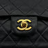 VINTAGE CHANEL CLASSIC FLAP MEDIUM CHAIN SHOULDER BAG BLACK LAMB SKIN GOLD HARDWARE 90319983