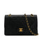 VINTAGE CHANEL CLASSIC FLAP MEDIUM CHAIN SHOULDER BAG BLACK LAMB SKIN GOLD HARDWARE 90320168