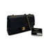 VINTAGE CHANEL CLASSIC FLAP MEDIUM CHAIN SHOULDER BAG BLACK LAMB SKIN GOLD HARDWARE 90320168