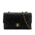 VINTAGE CHANEL CLASSIC FLAP MEDIUM CHAIN SHOULDER BAG BLACK LAMB SKIN GOLD HARDWARE 90323092