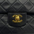 VINTAGE CHANEL CLASSIC FLAP MEDIUM CHAIN SHOULDER BAG BLACK LAMB SKIN GOLD HARDWARE 90323092