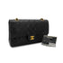 VINTAGE CHANEL CLASSIC FLAP MEDIUM CHAIN SHOULDER BAG BLACK LAMB SKIN GOLD HARDWARE 90323092