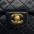 VINTAGE CHANEL CLASSIC FLAP MEDIUM CHAIN SHOULDER BAG BLACK LAMB SKIN GOLD HARDWARE 90326659
