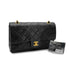 VINTAGE CHANEL CLASSIC FLAP MEDIUM CHAIN SHOULDER BAG BLACK LAMB SKIN GOLD HARDWARE 90326659