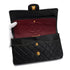 VINTAGE CHANEL CLASSIC FLAP MEDIUM CHAIN SHOULDER BAG BLACK LAMB SKIN GOLD HARDWARE 90326857