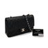 VINTAGE CHANEL CLASSIC FLAP MEDIUM CHAIN SHOULDER BAG BLACK LAMB SKIN SILVER HARDWARE 90322914