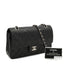 VINTAGE CHANEL CLASSIC FLAP MEDIUM CHAIN SHOULDER BAG BLACK LAMB SKIN SILVER HARDWARE 90334867