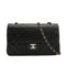 VINTAGE CHANEL CLASSIC FLAP MEDIUM CHAIN SHOULDER BAG BLACK LAMB SKIN SILVER HARDWARE 90334867