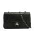 VINTAGE CHANEL CLASSIC FLAP MEDIUM CHAIN SHOULDER BAG BLACK LAMB SKIN SILVER HARDWARE 90334867