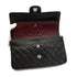 VINTAGE CHANEL CLASSIC FLAP MEDIUM CHAIN SHOULDER BAG BLACK LAMB SKIN SILVER HARDWARE 90334867