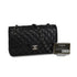 VINTAGE CHANEL CLASSIC FLAP MEDIUM CHAIN SHOULDER BAG BLACK LAMB SKIN SILVER HARDWARE 90341442