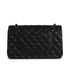 VINTAGE CHANEL CLASSIC FLAP MEDIUM CHAIN SHOULDER BAG BLACK LAMB SKIN SILVER HARDWARE 90341442