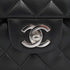 VINTAGE CHANEL CLASSIC FLAP MEDIUM CHAIN SHOULDER BAG BLACK LAMB SKIN SILVER HARDWARE 90341442