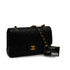 VINTAGE CHANEL CLASSIC FLAP MEDIUM CHAIN SHOULDER BAG BLACK LAMB SKIN GOLD HARDWARE 90343908