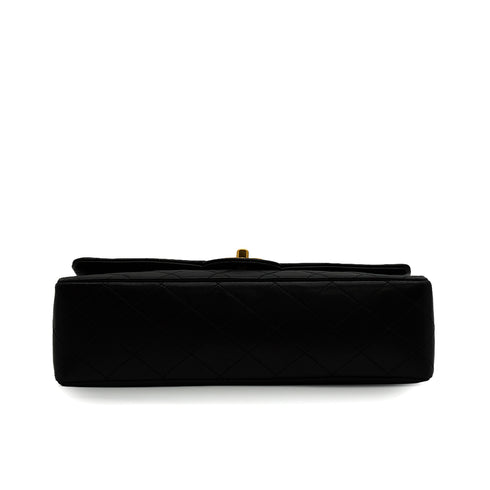 VINTAGE CHANEL CLASSIC FLAP MEDIUM CHAIN SHOULDER BAG BLACK LAMB SKIN GOLD HARDWARE 90343908