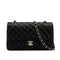 VINTAGE CHANEL CLASSIC FLAP MEDIUM CHAIN SHOULDER BAG BLACK LAMB SKIN SILVER HARDWARE 90344389