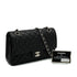 VINTAGE CHANEL CLASSIC FLAP MEDIUM CHAIN SHOULDER BAG BLACK LAMB SKIN SILVER HARDWARE 90344389