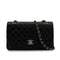 VINTAGE CHANEL CLASSIC FLAP MEDIUM CHAIN SHOULDER BAG BLACK LAMB SKIN SILVER HARDWARE 90344446