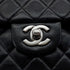 VINTAGE CHANEL CLASSIC FLAP MEDIUM CHAIN SHOULDER BAG BLACK LAMB SKIN SILVER HARDWARE 90344446