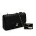 VINTAGE CHANEL CLASSIC FLAP MEDIUM CHAIN SHOULDER BAG BLACK LAMB SKIN SILVER HARDWARE 90344446