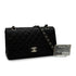 VINTAGE CHANEL CLASSIC FLAP MEDIUM CHAIN SHOULDER BAG BLACK LAMB SKIN SILVER HARDWARE 90345067