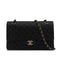 VINTAGE CHANEL CLASSIC FLAP MEDIUM CHAIN SHOULDER BAG BLACK LAMB SKIN SILVER HARDWARE 90347774