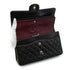 VINTAGE CHANEL CLASSIC FLAP MEDIUM CHAIN SHOULDER BAG BLACK LAMB SKIN SILVER HARDWARE 90347774