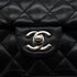 VINTAGE CHANEL CLASSIC FLAP MEDIUM CHAIN SHOULDER BAG BLACK LAMB SKIN SILVER HARDWARE 90350415