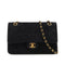 VINTAGE CHANEL CLASSIC FLAP MEDIUM CHAIN SHOULDER BAG BLACK SUEDE GOLD HARDWARE 90321627