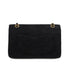 VINTAGE CHANEL CLASSIC FLAP MEDIUM CHAIN SHOULDER BAG BLACK SUEDE GOLD HARDWARE 90321627