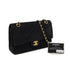 VINTAGE CHANEL CLASSIC FLAP MEDIUM CHAIN SHOULDER BAG BLACK SUEDE GOLD HARDWARE 90321627
