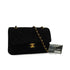 VINTAGE CHANEL CLASSIC FLAP MEDIUM CHAIN SHOULDER BAG BLACK SUEDE GOLD HARDWARE 90346107
