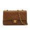 VINTAGE CHANEL CLASSIC FLAP MEDIUM CHAIN SHOULDER BAG BROWN LAMB SKIN GOLD HARDWARE 90330699