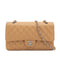 VINTAGE CHANEL CLASSIC FLAP MEDIUM CHAIN SHOULDER BAG CAMEL CAVIAR SKIN SILVER HARDWARE 90322909